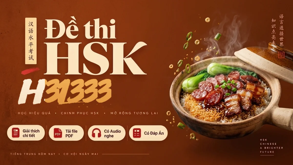 Đề thi HSK 3 mã H31333 PDF có đáp án & Audio (Mới nhất) - FoxHSK