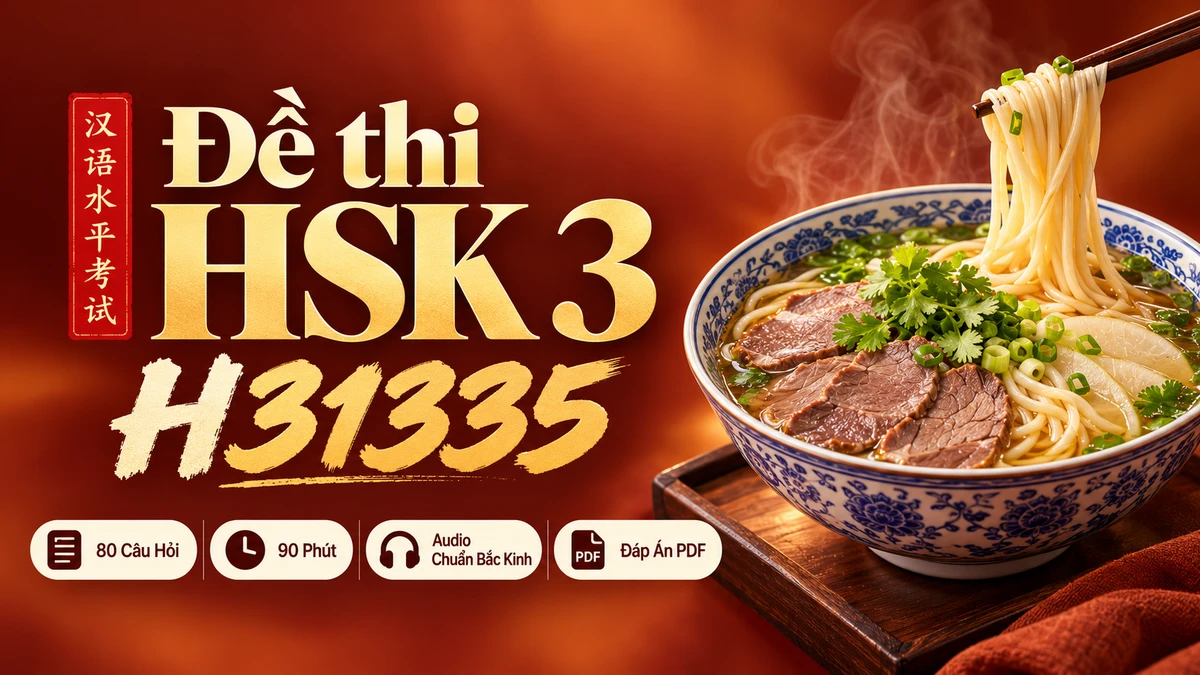 Đề thi HSK 3 mã H31335 PDF có đáp án & Audio (Mới nhất) - FoxHSK