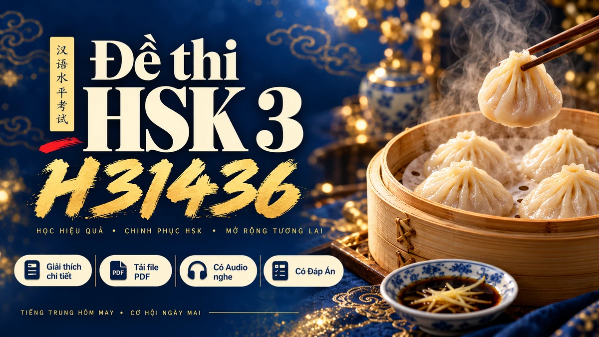 Thi Thử & Tải Đề thi HSK 3 mã H31436 có PDF có đáp án & Audio - FoxHSK