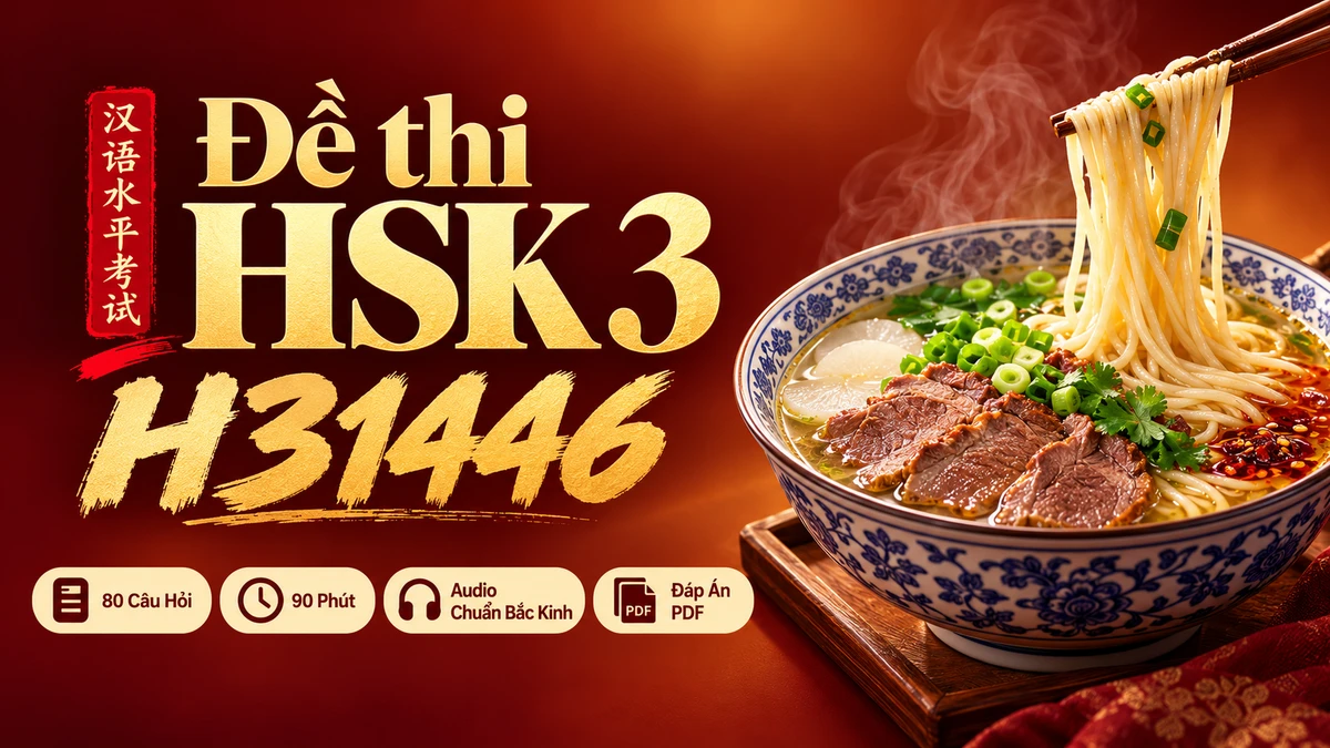 Đề thi HSK 3 mã H31446 PDF có đáp án & Audio (Mới nhất) - FoxHSK
