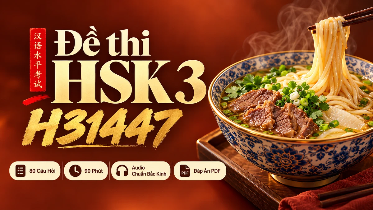 Đề thi HSK 3 mã H31447 PDF có đáp án & Audio (Mới nhất) - FoxHSK