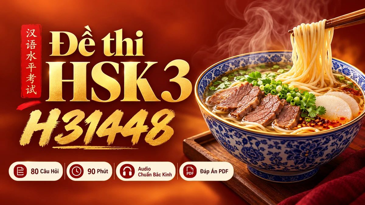 Đề thi HSK 3 mã H31448 PDF có đáp án & Audio (Mới nhất) - FoxHSK