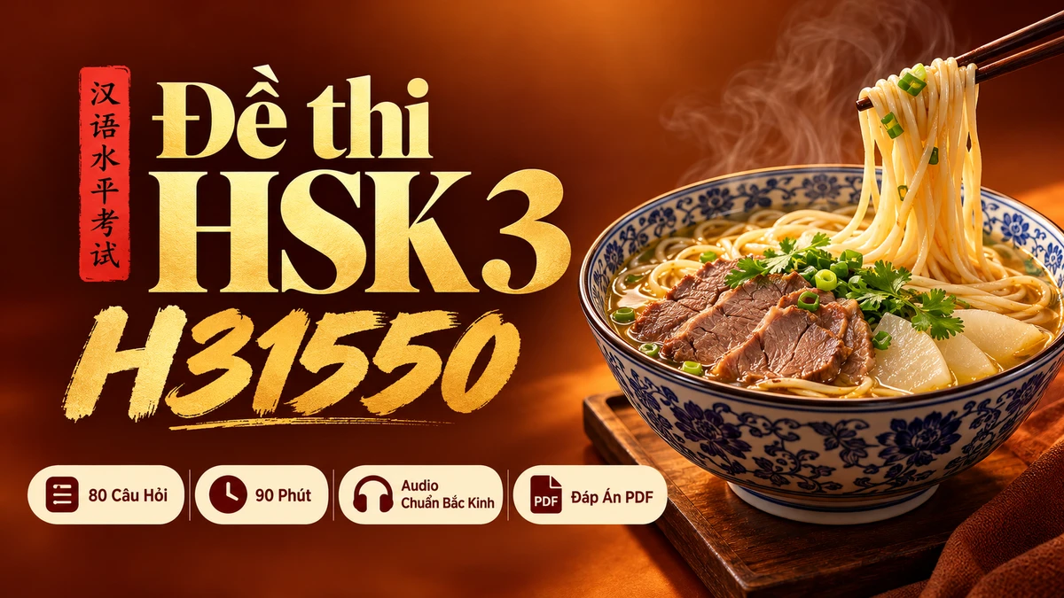 Đề thi HSK 3 mã H31550 PDF có đáp án & Audio (Mới nhất) - FoxHSK