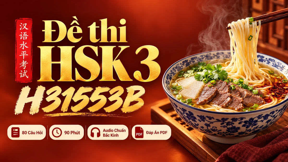 Đề thi HSK 3 mã H31553B PDF có đáp án & Audio (Mới nhất) - FoxHSK