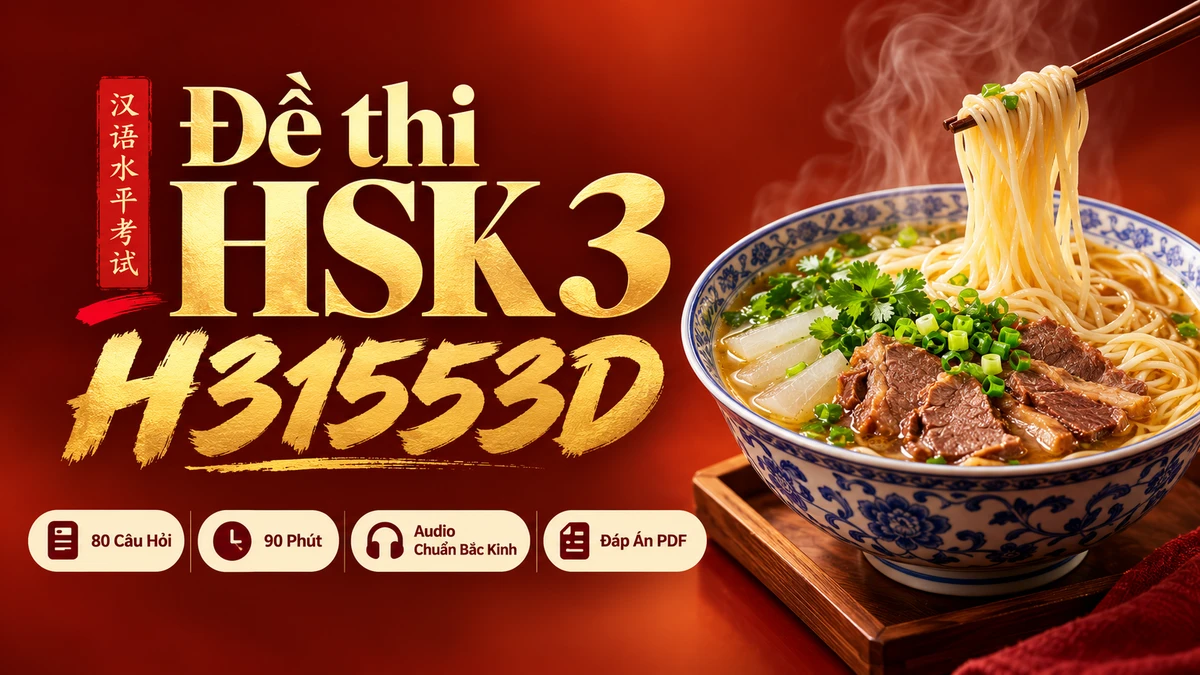 Đề thi HSK 3 mã H31553D PDF có đáp án & Audio (Mới nhất) - FoxHSK