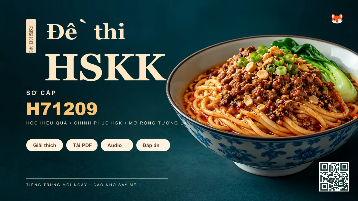 Đề Thi Khẩu Ngữ HSKK Sơ Cấp Chính Thức — Mã Đề H71209 - FoxHSK