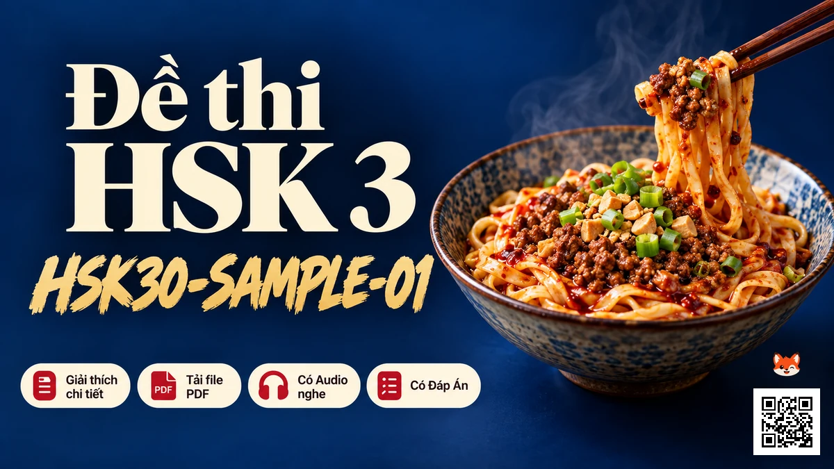 Đề thi HSK 3 mã HSK3-2024-M01 PDF có đáp án & Audio (Mới nhất) - FoxHSK