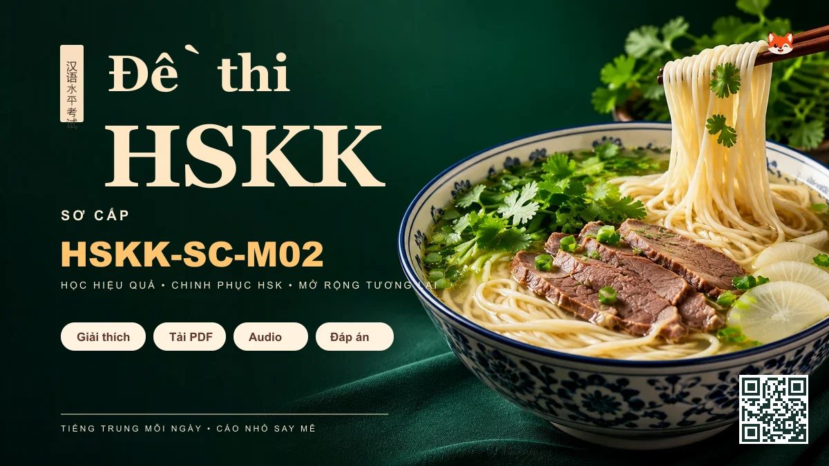 Đề thi Khẩu Ngữ HSKK mã HSKK-SC-M02 PDF có đáp án & Audio (Mới nhất) - FoxHSK
