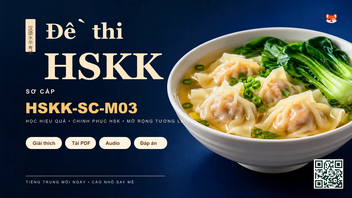 Đề thi Khẩu Ngữ HSKK mã HSKK-SC-M03 PDF có đáp án & Audio (Mới nhất) - FoxHSK
