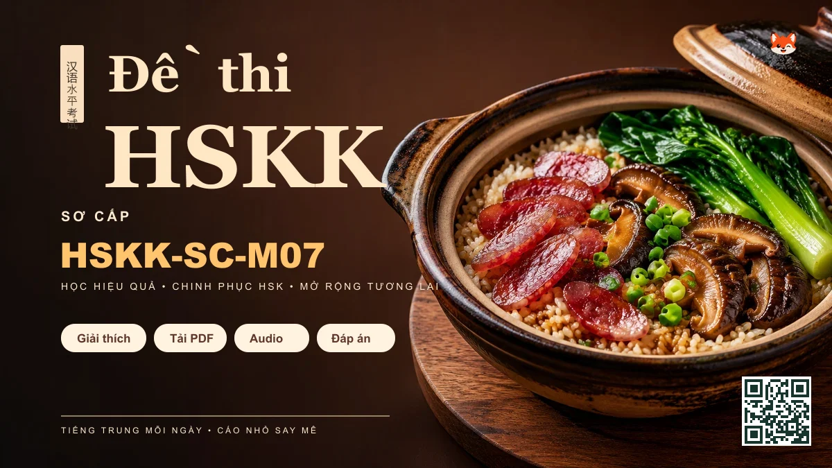 Đề thi Khẩu Ngữ HSKK mã HSKK-SC-M07 PDF có đáp án & Audio (Mới nhất) - FoxHSK