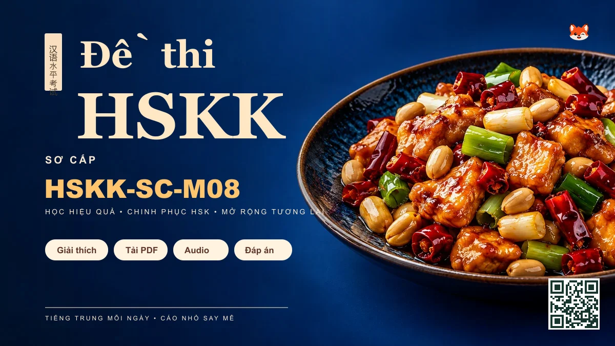 Đề thi Khẩu Ngữ HSKK mã HSKK-SC-M08 PDF có đáp án & Audio (Mới nhất) - FoxHSK