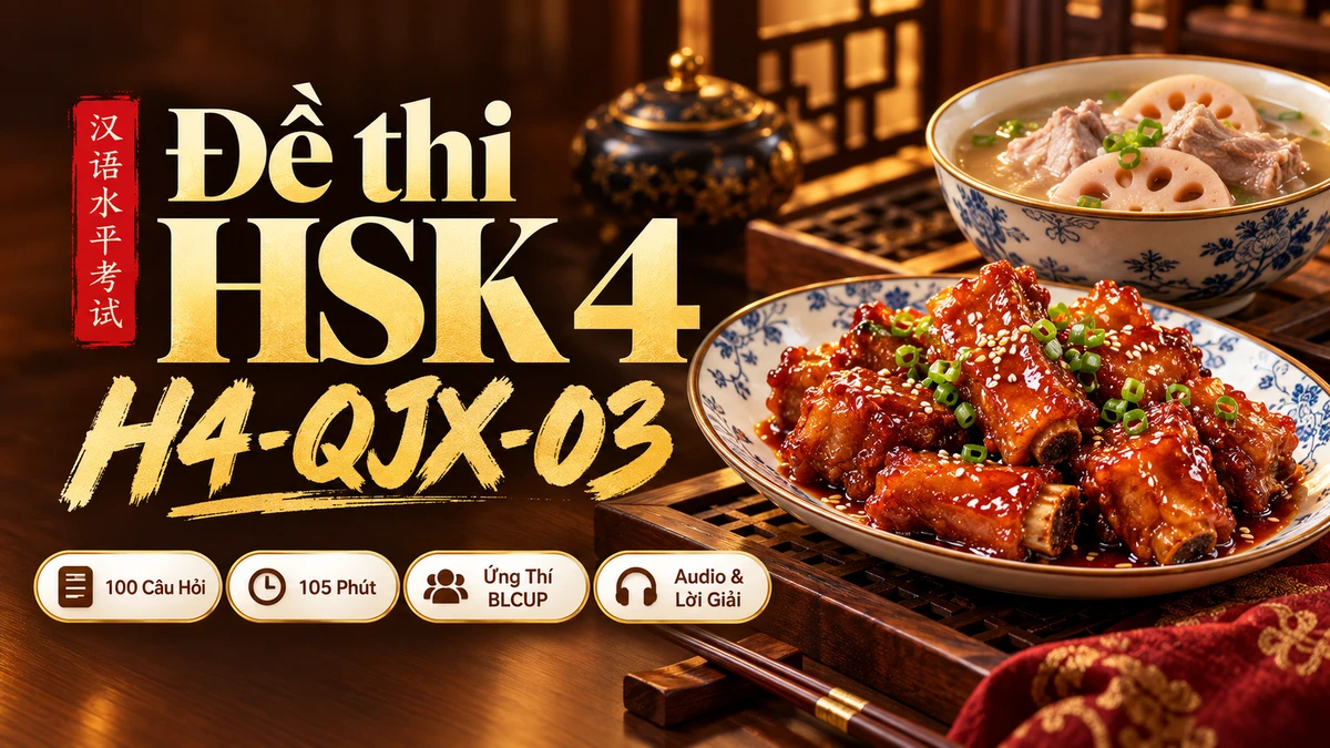 Đề thi HSK 4 mã H4-QJX-03 PDF có đáp án & Audio (Ứng Thí Toàn Giải Tích BLCUP Đề 03) - FoxHSK
