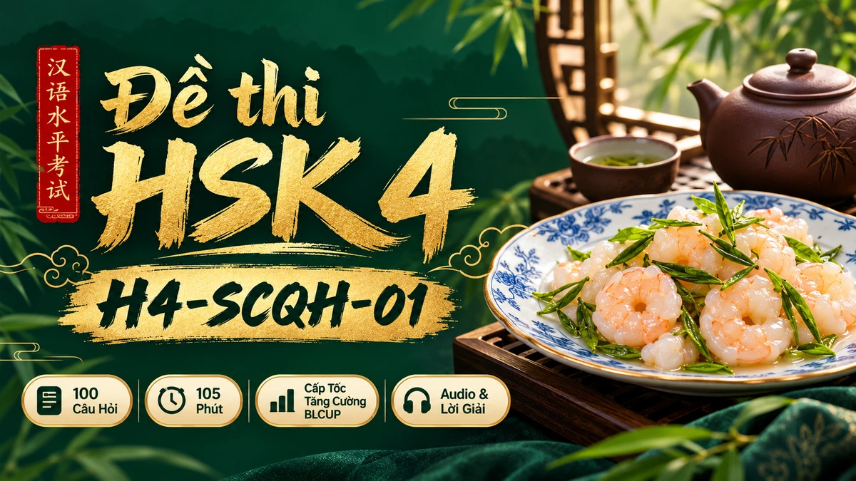 Đề thi HSK 4 mã H4-SCQH-01 PDF có đáp án & Audio (Cấp Tốc Tăng Cường BLCUP Đề 01) - FoxHSK