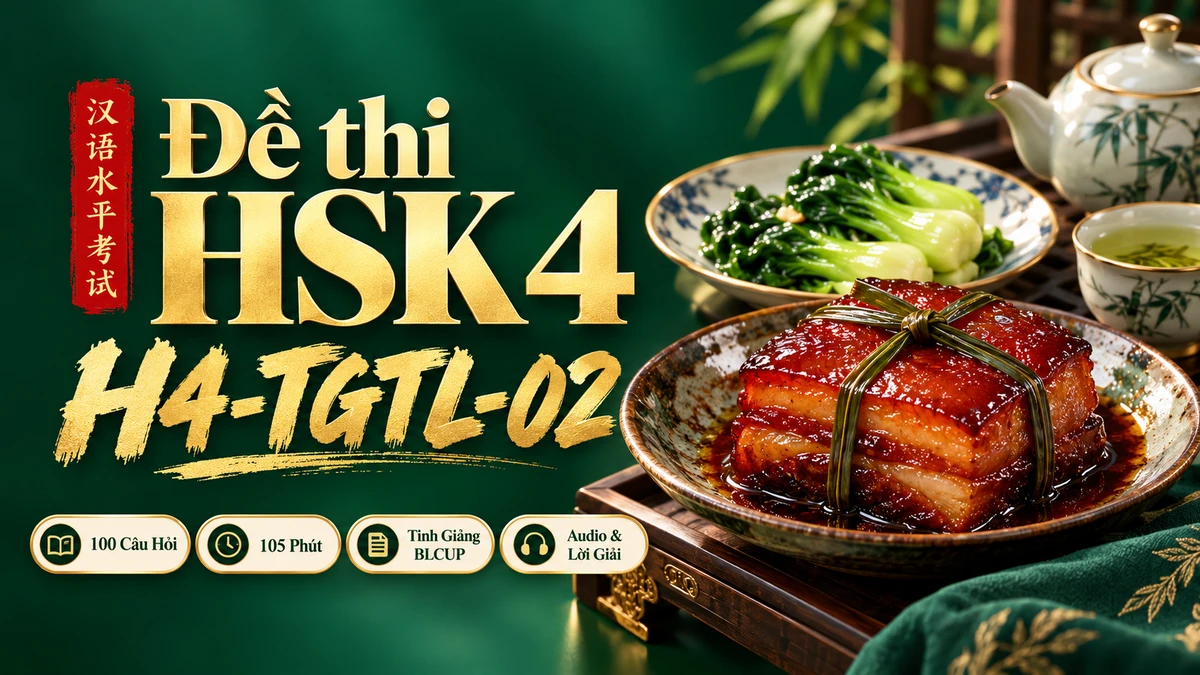Đề thi HSK 4 mã H4-TGTL-02 PDF có đáp án & Audio (Tinh Giảng Tinh Luyện BLCUP Đề 02) - FoxHSK