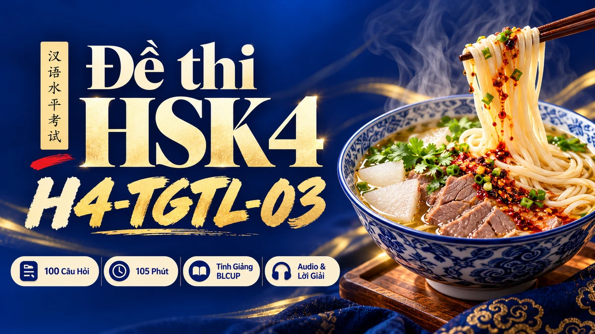 Đề thi HSK 4 mã H4-TGTL-03 PDF có đáp án & Audio (Tinh Giảng Tinh Luyện BLCUP Đề 03) - FoxHSK