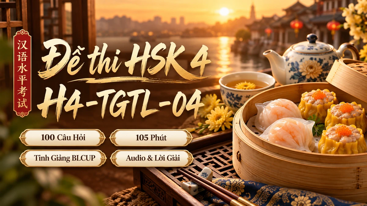 Đề thi HSK 4 mã H4-TGTL-04 PDF có đáp án & Audio (Tinh Giảng Tinh Luyện BLCUP Đề 04) - FoxHSK