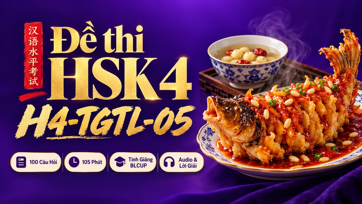 Đề thi HSK 4 mã H4-TGTL-05 PDF có đáp án & Audio (Tinh Giảng Tinh Luyện BLCUP Đề 05) - FoxHSK