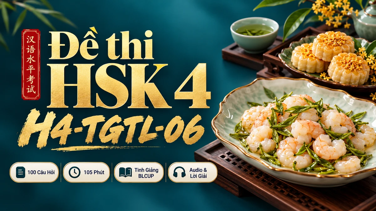 Đề thi HSK 4 mã H4-TGTL-06 PDF có đáp án & Audio (Tinh Giảng Tinh Luyện BLCUP Đề 06) - FoxHSK