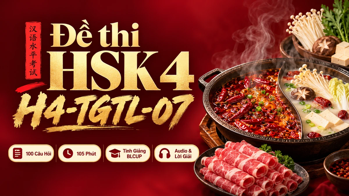 Đề thi HSK 4 mã H4-TGTL-07 PDF có đáp án & Audio (Tinh Giảng Tinh Luyện BLCUP Đề 07) - FoxHSK
