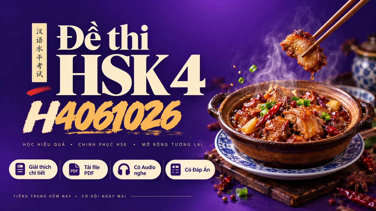 Thi Thử & Tải Đề thi HSK 4 mã H4061026 có PDF có đáp án & Audio - FoxHSK