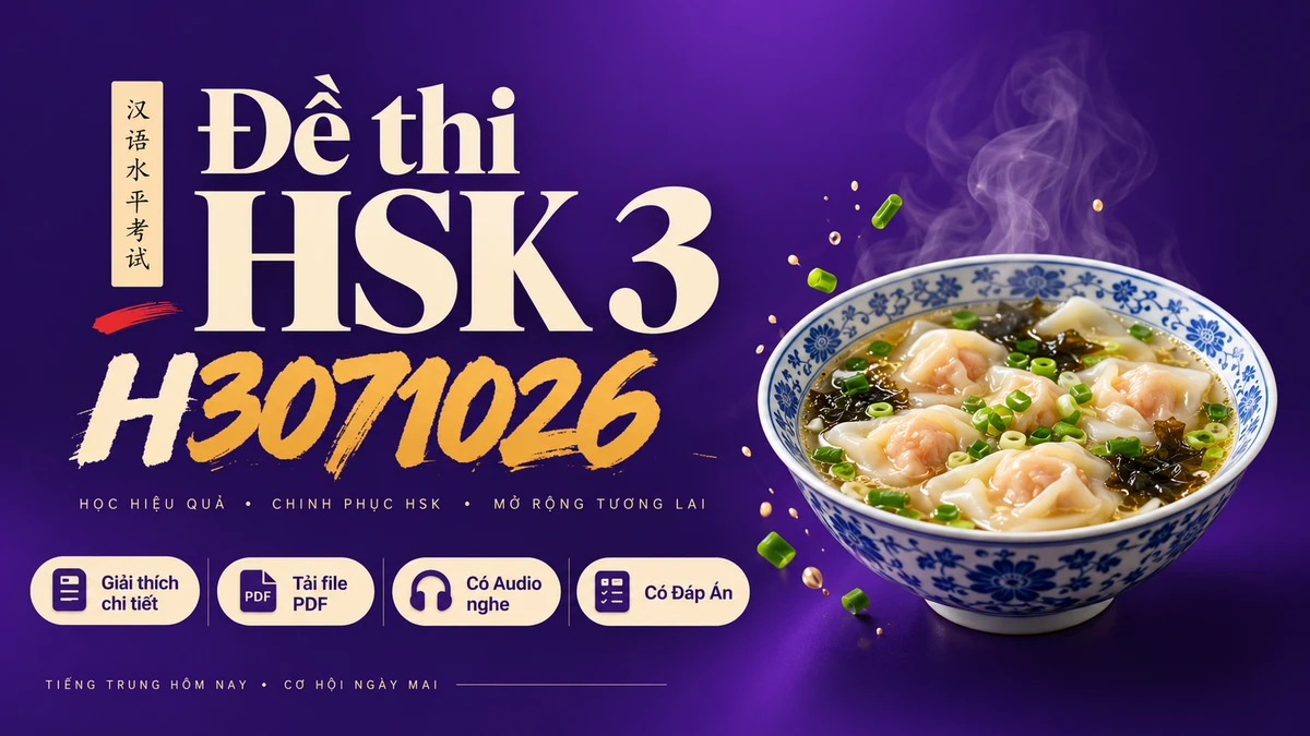 Đề thi HSK 4 mã H407102026 PDF có đáp án & Audio (Mới nhất) - FoxHSK