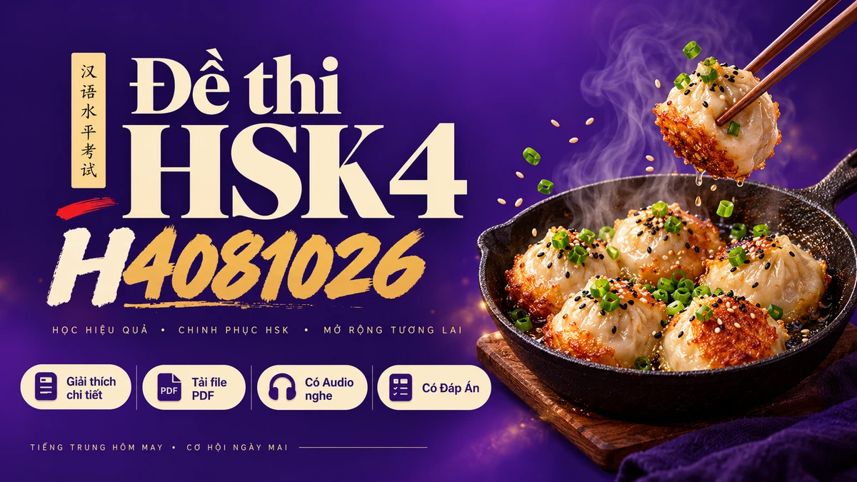 Thi Thử & Tải Đề thi HSK 4 mã H4081026 có PDF có đáp án & Audio - FoxHSK