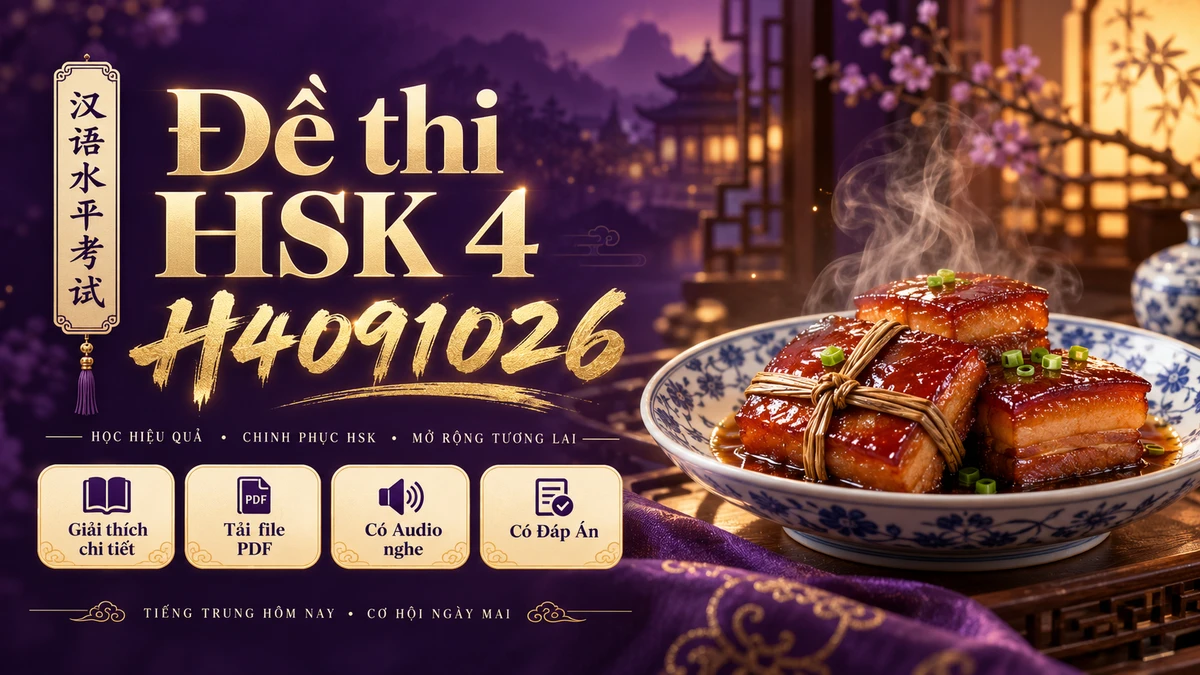 Thi Thử & Tải Đề thi HSK 4 mã H4091026 có PDF có đáp án & Audio - FoxHSK