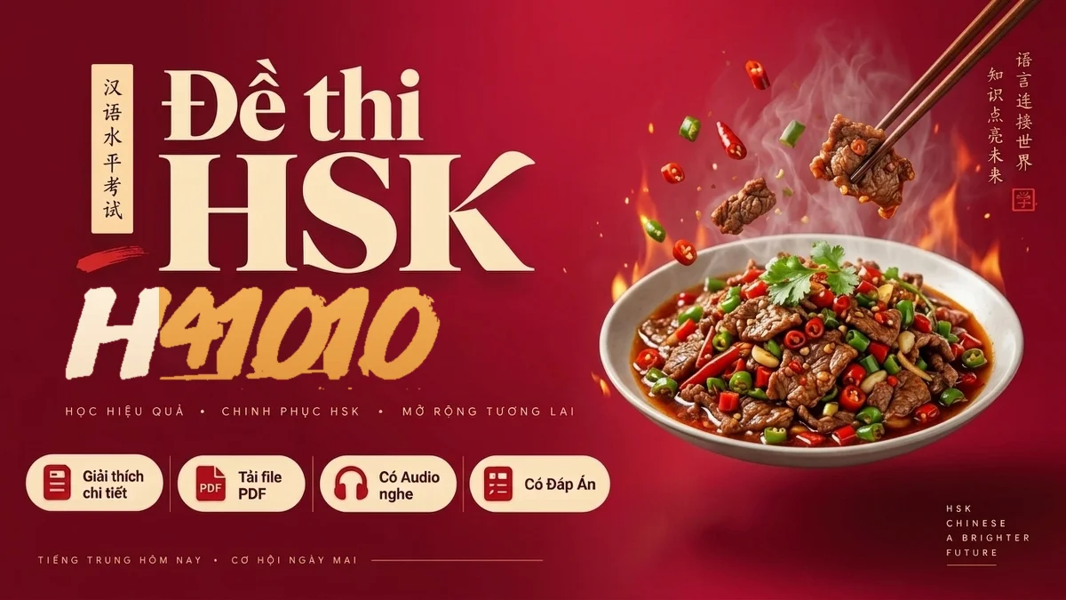 Đề thi HSK 4 mã H41010 PDF có đáp án & Audio (Mới nhất) - FoxHSK