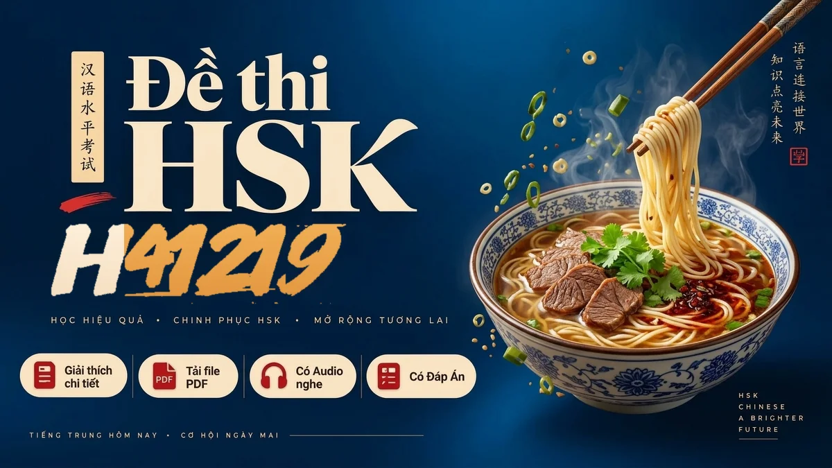 Đề thi HSK 4 mã H41219 PDF có đáp án & Audio (Mới nhất) - FoxHSK