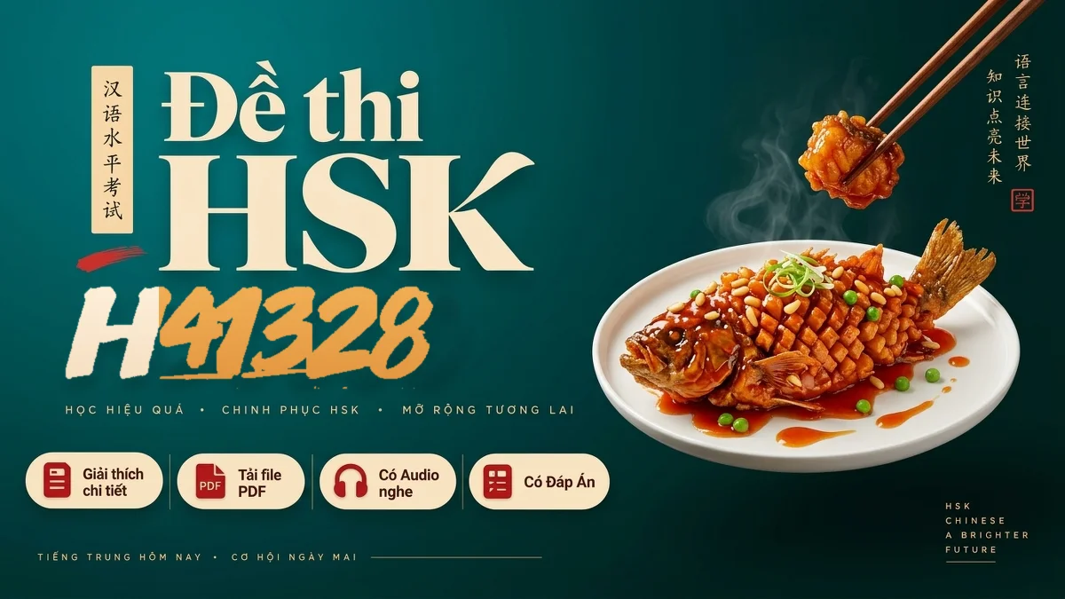 Đề thi HSK 4 mã H41328 PDF có đáp án & Audio (Mới nhất) - FoxHSK