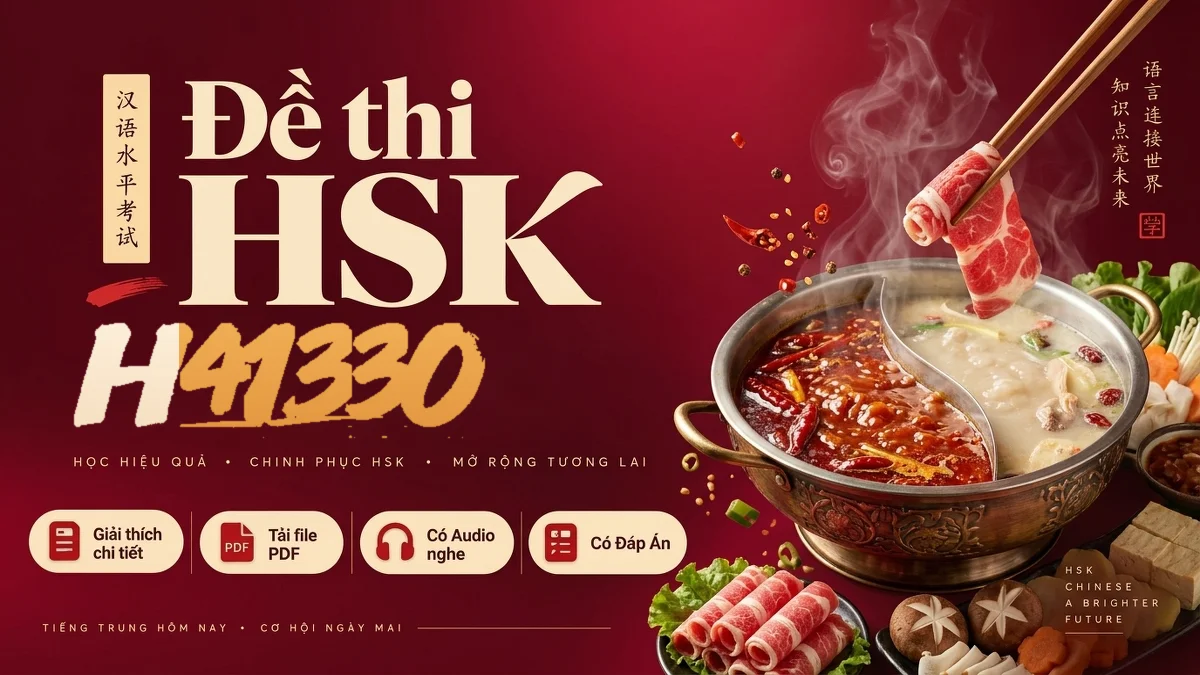 Đề thi HSK 4 mã H41330 PDF có đáp án & Audio (Mới nhất) - FoxHSK