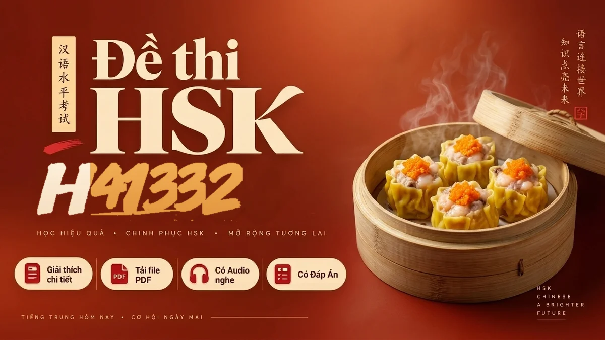 Đề thi HSK 4 mã H41332 PDF có đáp án & Audio (Mới nhất) - FoxHSK
