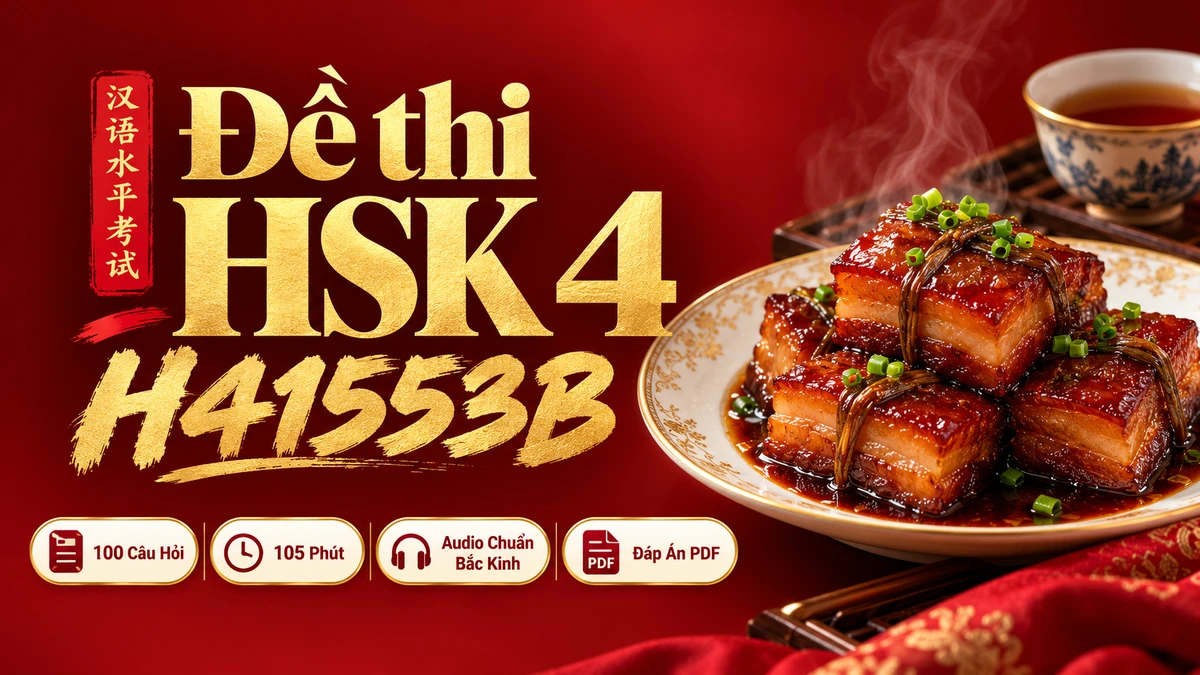 Đề thi HSK 4 mã H41553B PDF có đáp án & Audio (Mới nhất) - FoxHSK