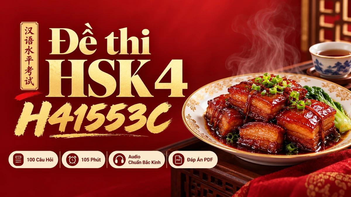Đề thi HSK 4 mã H41553C PDF có đáp án & Audio (Mới nhất) - FoxHSK