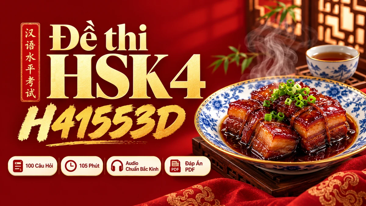 Đề thi HSK 4 mã H41553D PDF có đáp án & Audio (Mới nhất) - FoxHSK