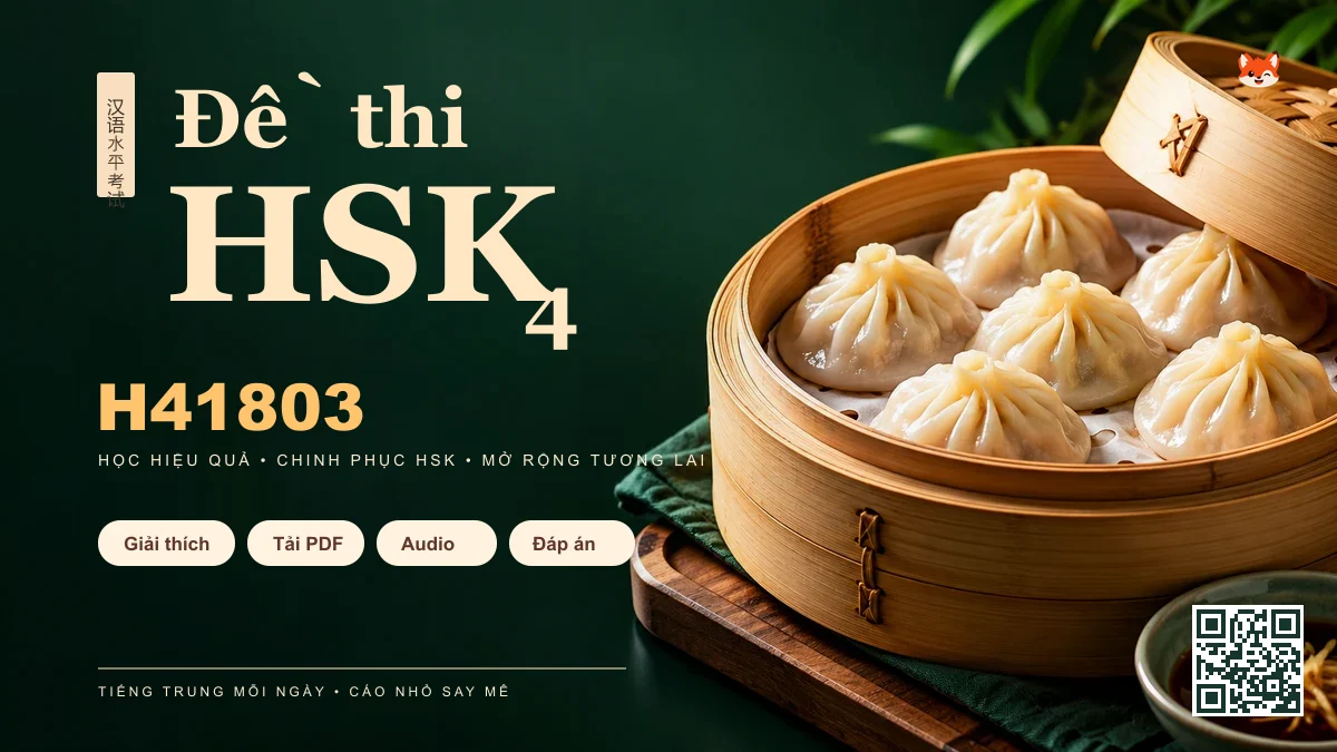 Đề thi HSK 4 mã H41803 PDF có đáp án & Audio (Mới nhất) - FoxHSK