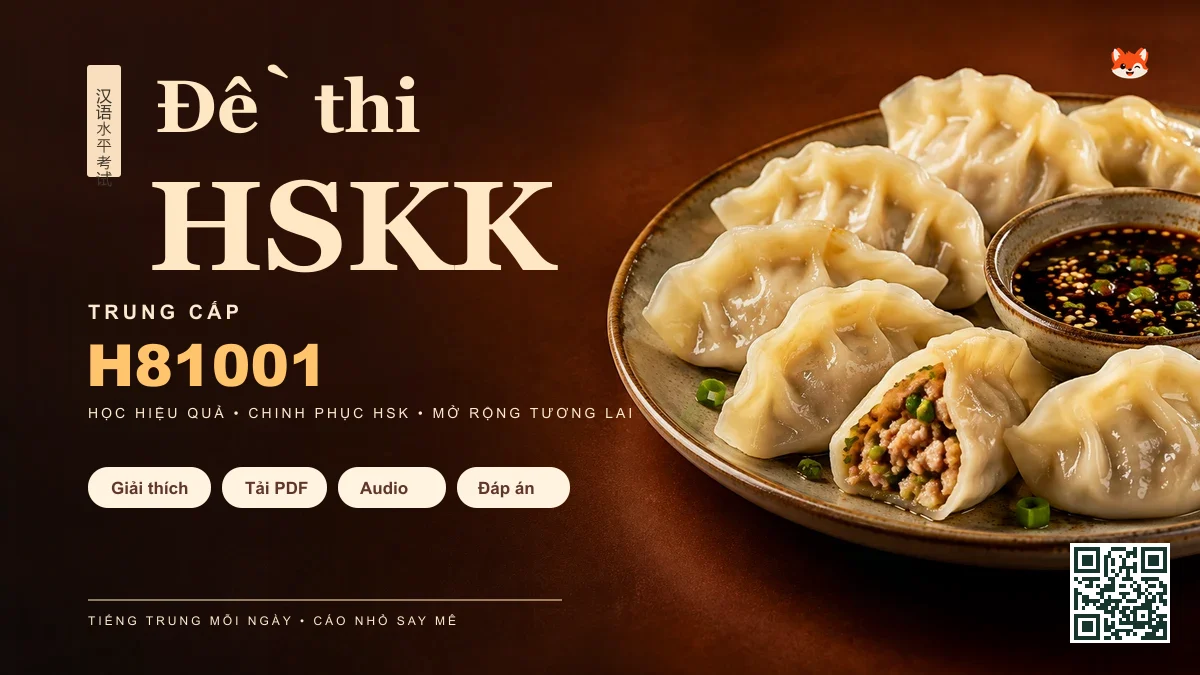 Đề Thi Khẩu Ngữ HSKK Trung Cấp Chính Thức — Mã Đề H81001 - FoxHSK