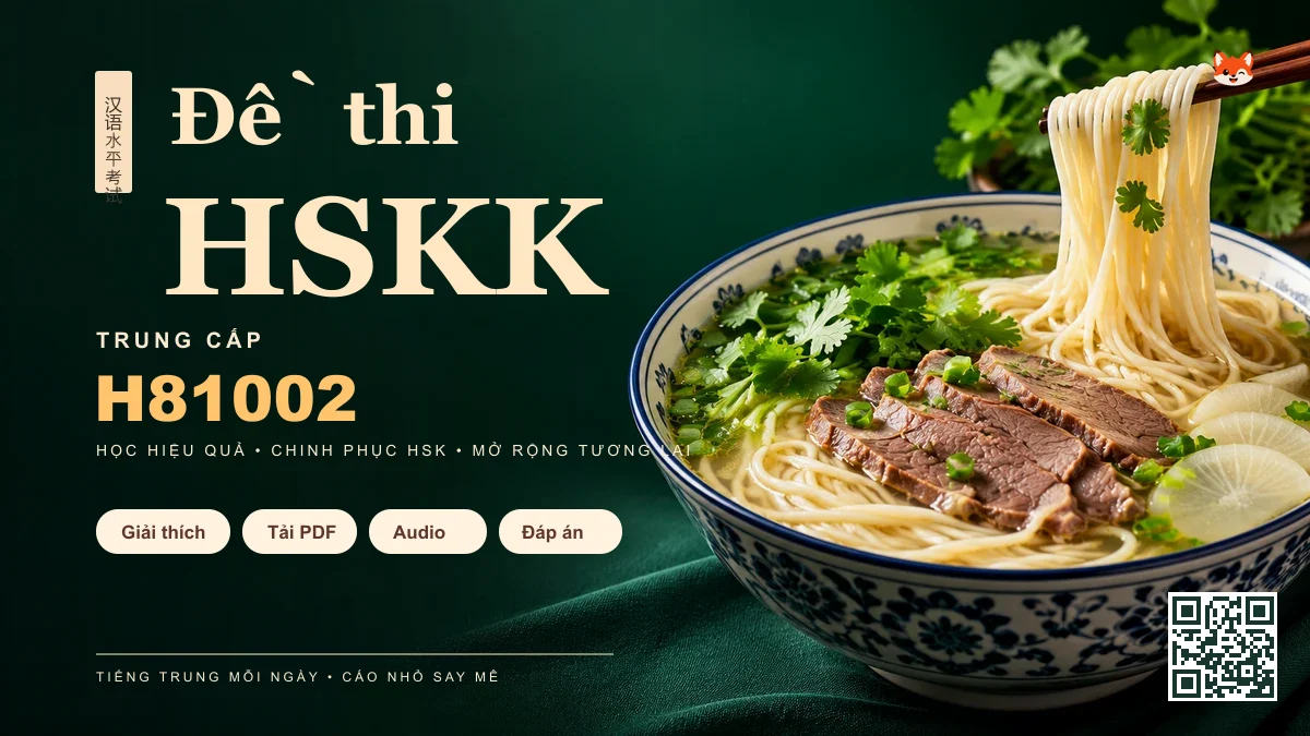 Đề Thi Khẩu Ngữ HSKK Trung Cấp Chính Thức — Mã Đề H81002 - FoxHSK