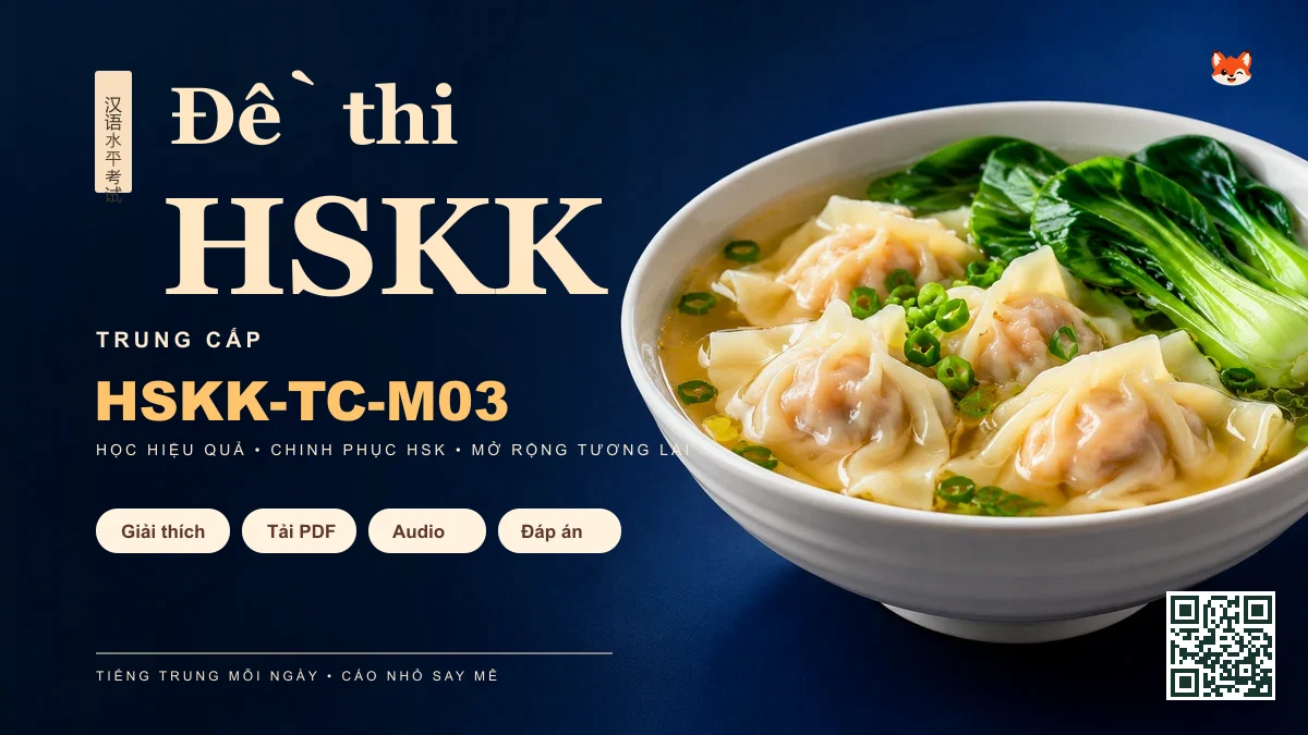 Đề thi Khẩu Ngữ HSKK mã HSKK-TC-M03 PDF có đáp án & Audio (Mới nhất) - FoxHSK