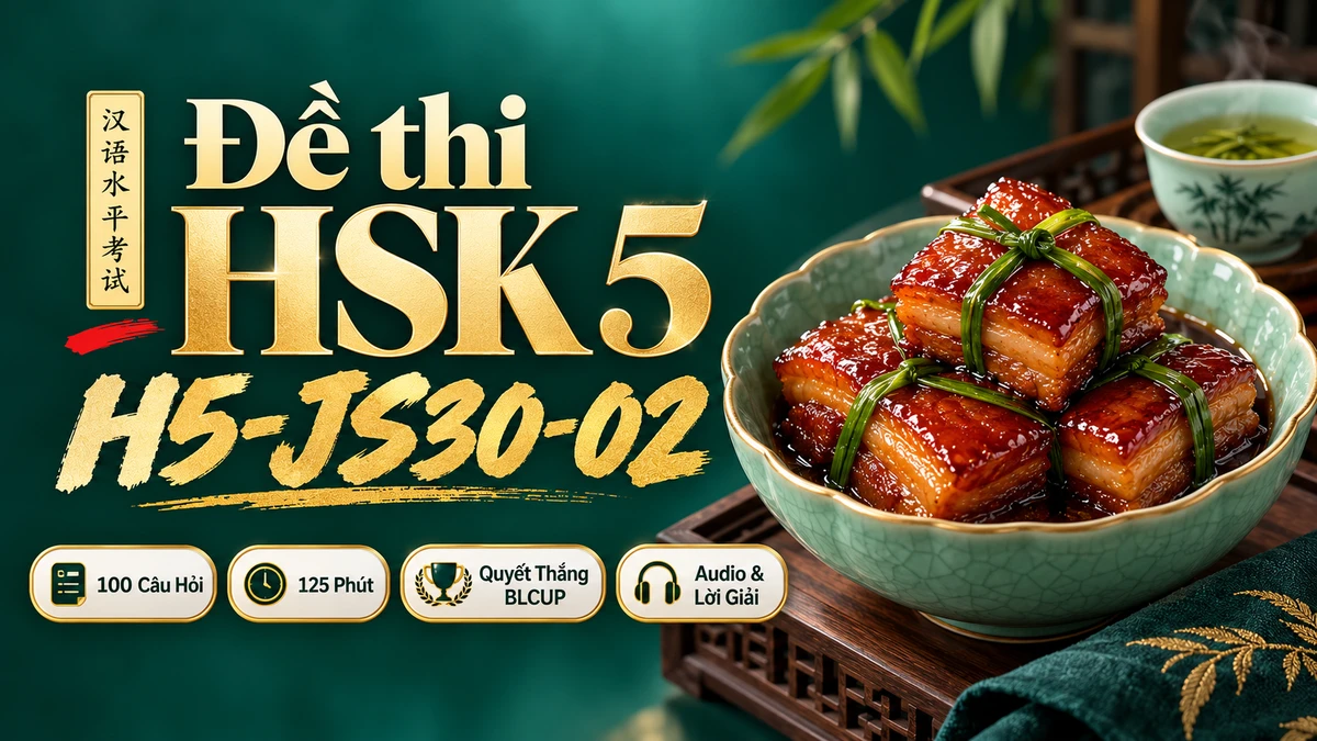 Đề thi HSK 5 mã H5-JS30-02 PDF có đáp án & Audio (Quyết Thắng 30 Ngày BLCUP Đề 02) - FoxHSK