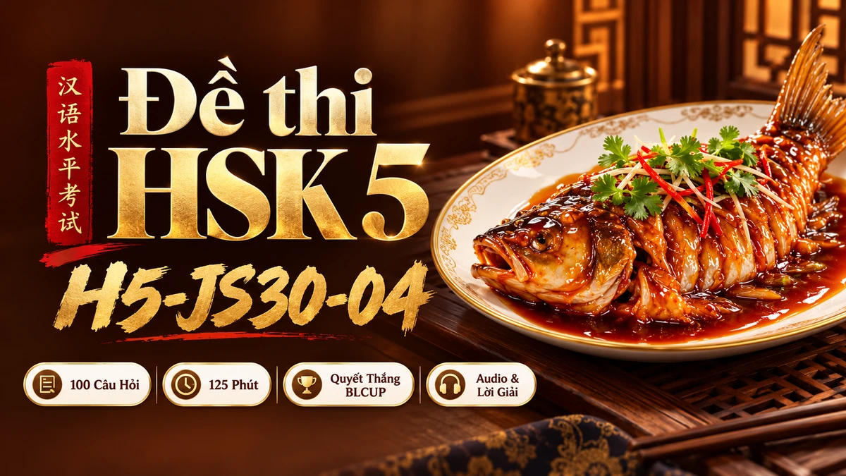 Đề thi HSK 5 mã H5-JS30-04 PDF có đáp án & Audio (Quyết Thắng 30 Ngày BLCUP Đề 04) - FoxHSK