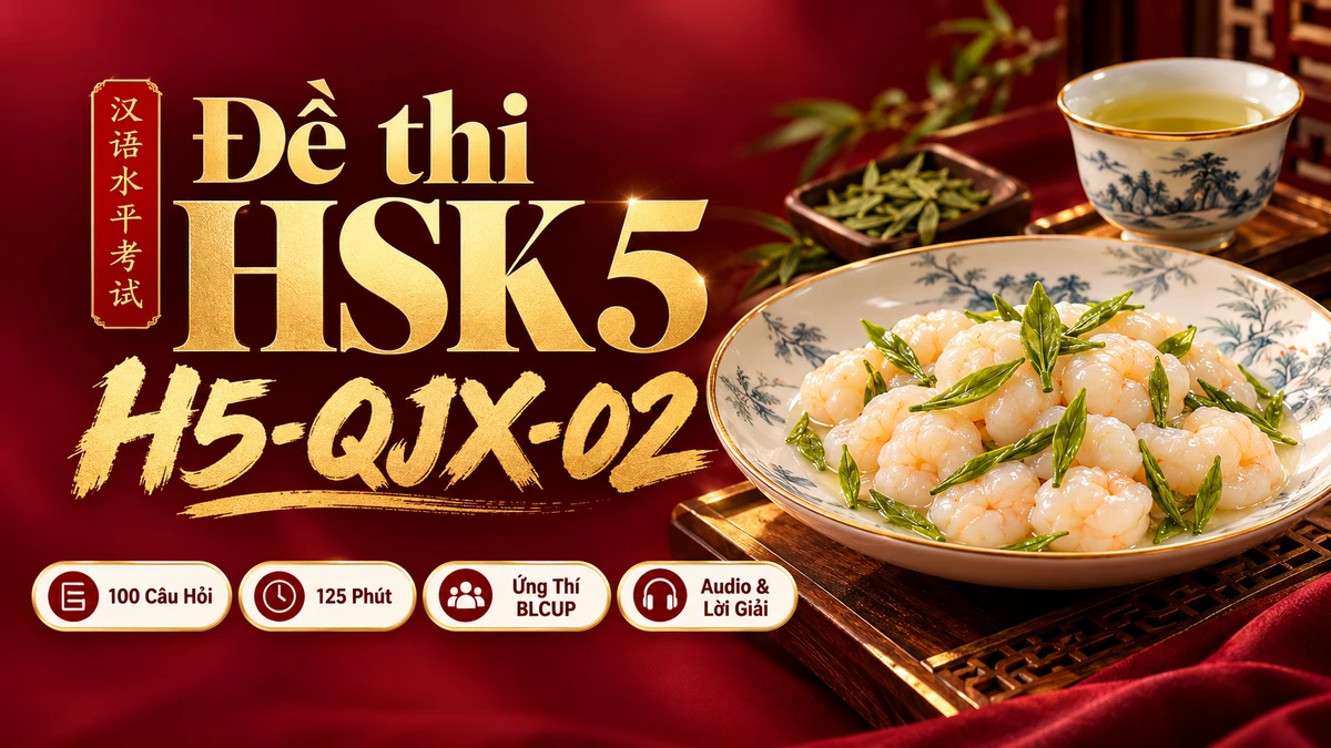 Đề thi HSK 5 mã H5-QJX-02 PDF có đáp án & Audio (Ứng Thí Toàn Giải Tích BLCUP Đề 02) - FoxHSK