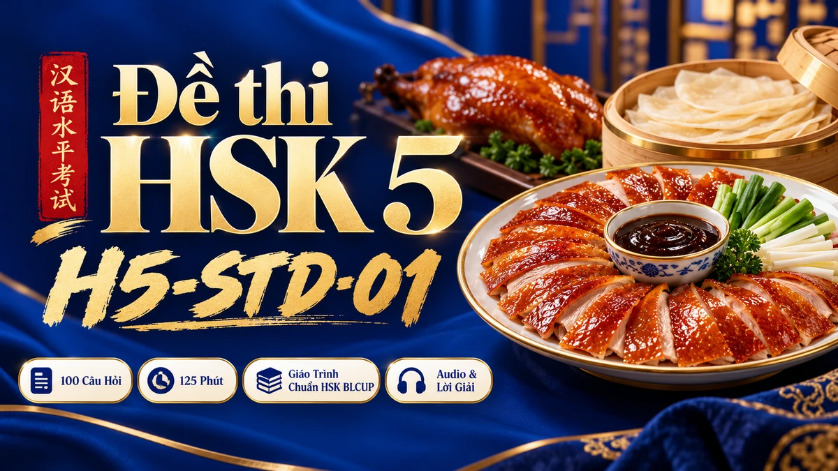 Đề thi HSK 5 mã H5-STD-01 PDF có đáp án & Audio (Giáo Trình Chuẩn HSK BLCUP Đề 01) - FoxHSK