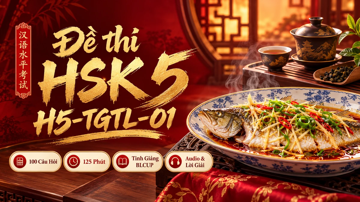 Đề thi HSK 5 mã H5-TGTL-01 PDF có đáp án & Audio (Tinh Giảng Tinh Luyện BLCUP Đề 01) - FoxHSK