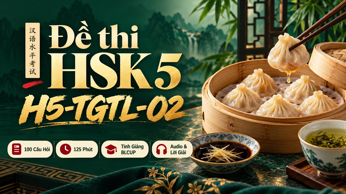 Đề thi HSK 5 mã H5-TGTL-02 PDF có đáp án & Audio (Tinh Giảng Tinh Luyện BLCUP Đề 02) - FoxHSK