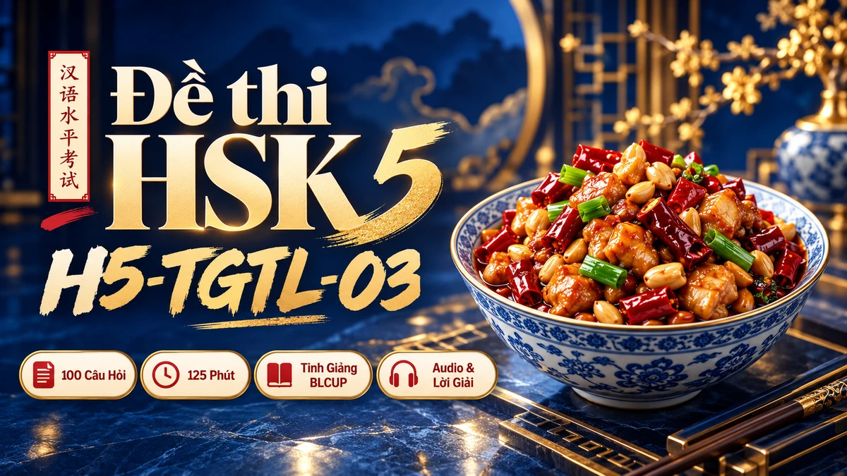 Đề thi HSK 5 mã H5-TGTL-03 PDF có đáp án & Audio (Tinh Giảng Tinh Luyện BLCUP Đề 03) - FoxHSK