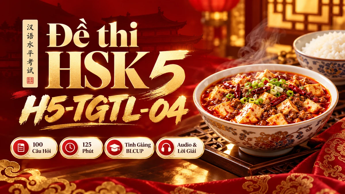 Đề thi HSK 5 mã H5-TGTL-04 PDF có đáp án & Audio (Tinh Giảng Tinh Luyện BLCUP Đề 04) - FoxHSK