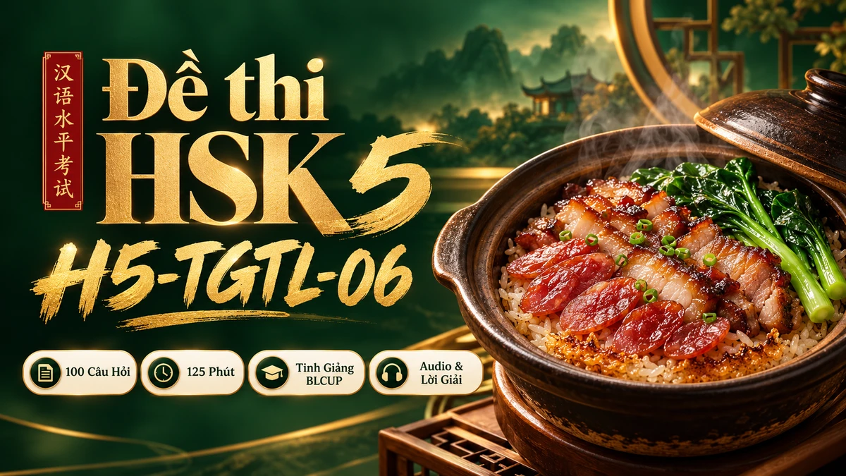 Đề thi HSK 5 mã H5-TGTL-06 PDF có đáp án & Audio (Tinh Giảng Tinh Luyện BLCUP Đề 06) - FoxHSK