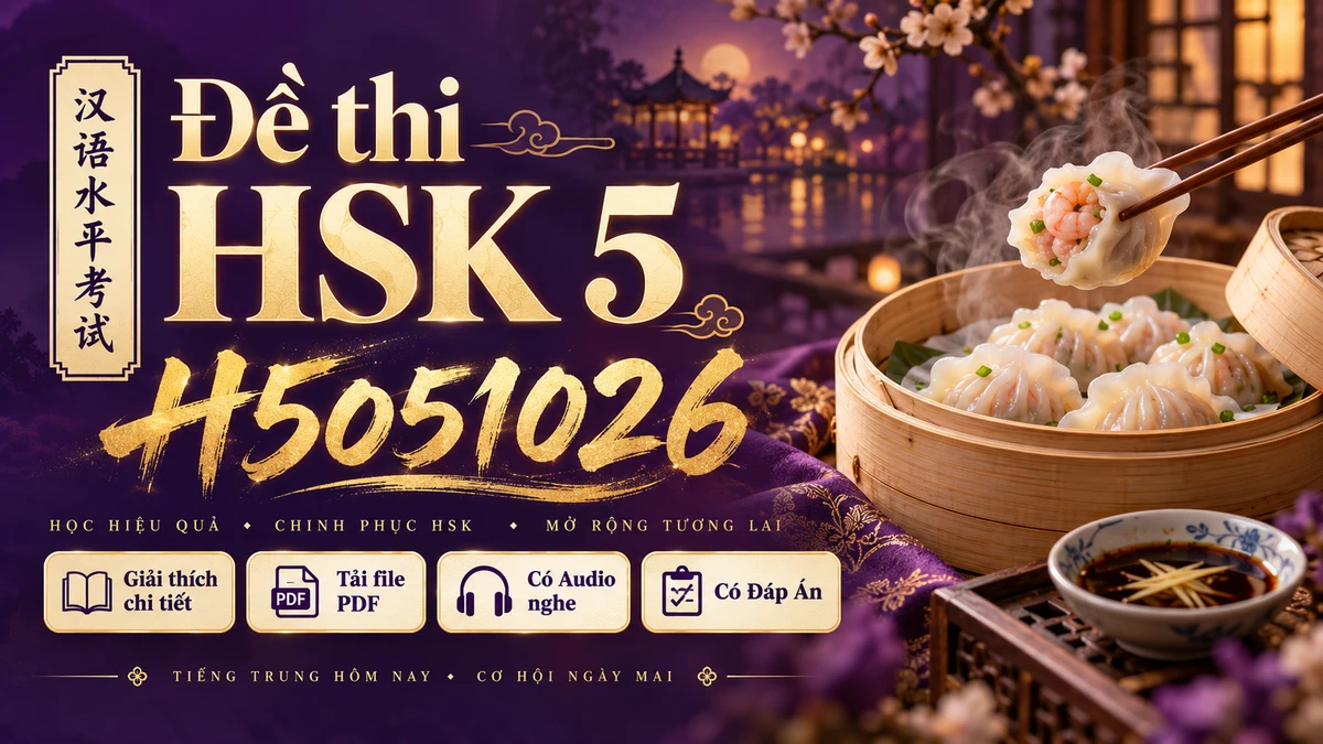 Thi Thử & Tải Đề thi HSK 5 mã H5051026 có PDF có đáp án & Audio - FoxHSK