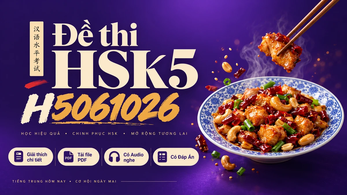 Đề thi HSK 5 mã H5061026 PDF có đáp án & Audio (Mới nhất) - FoxHSK